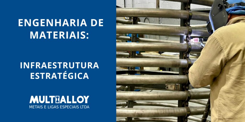 Processo de soldagem industrial em serpentina de tubos de aço Super Duplex UNS S32760 para projetos de infraestrutura estratégica na Multialloy.